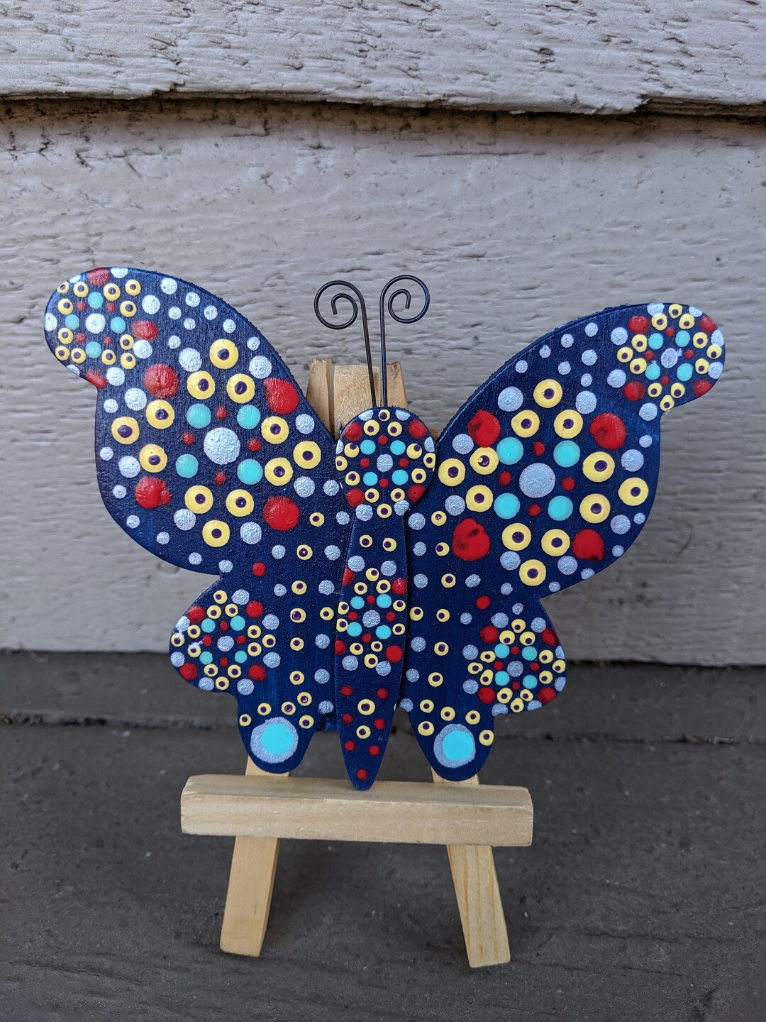 Dot Art Butterfly With Easel Etsy