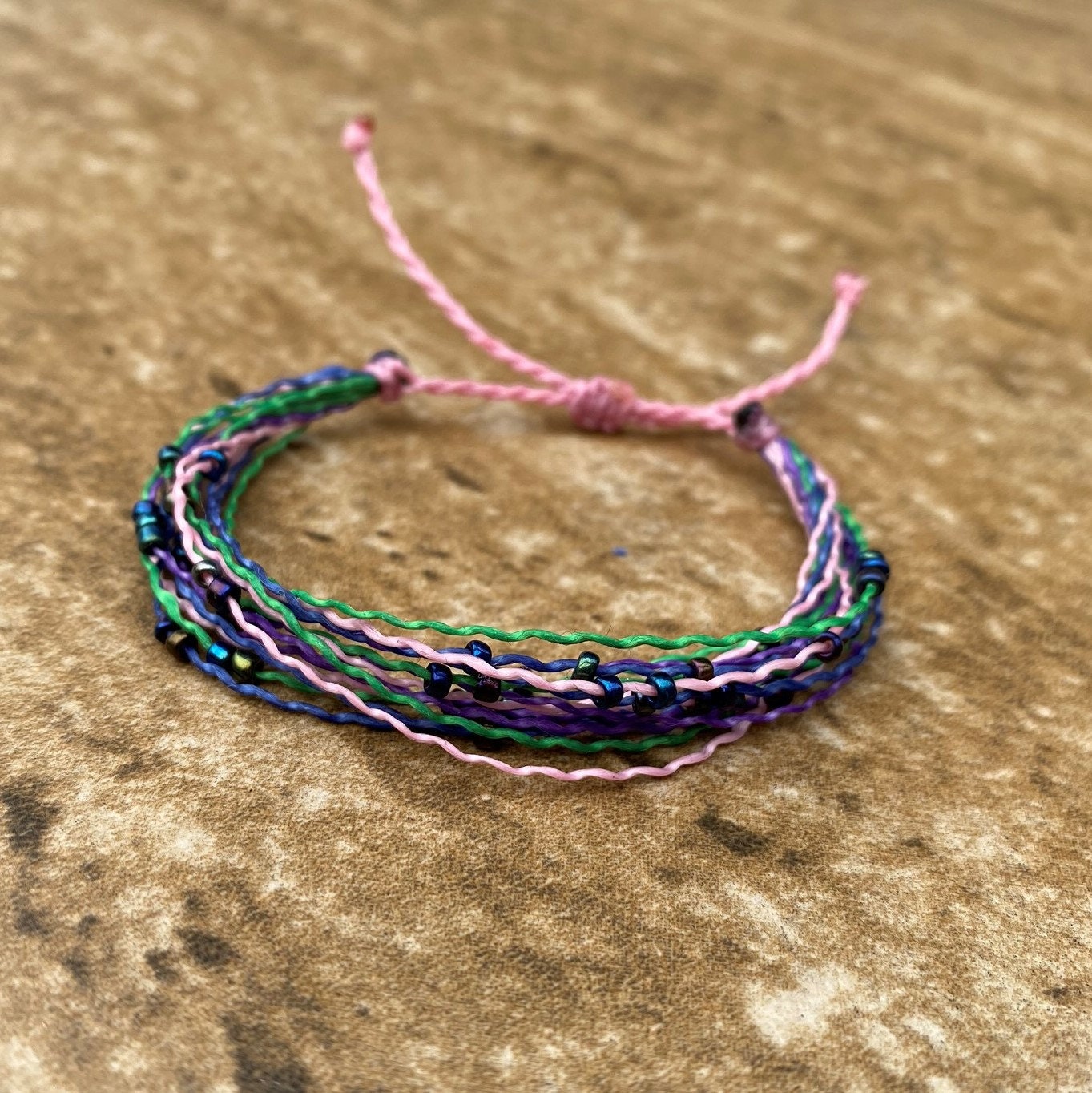 Northern Lights Style Pack Adjustable Waxed Cord Bracelets - Etsy