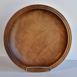 Large Rimmed Maple Platter Dish