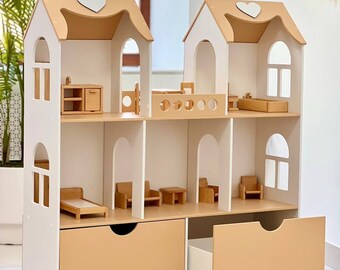 Handmade Large Dollhouse - Eco-Friendly Birthday Gift for Girls