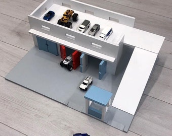 Toy car garage, Kids Storage for toy cars, Wooden Toy Car Garage, Wooden Car shelf  in white