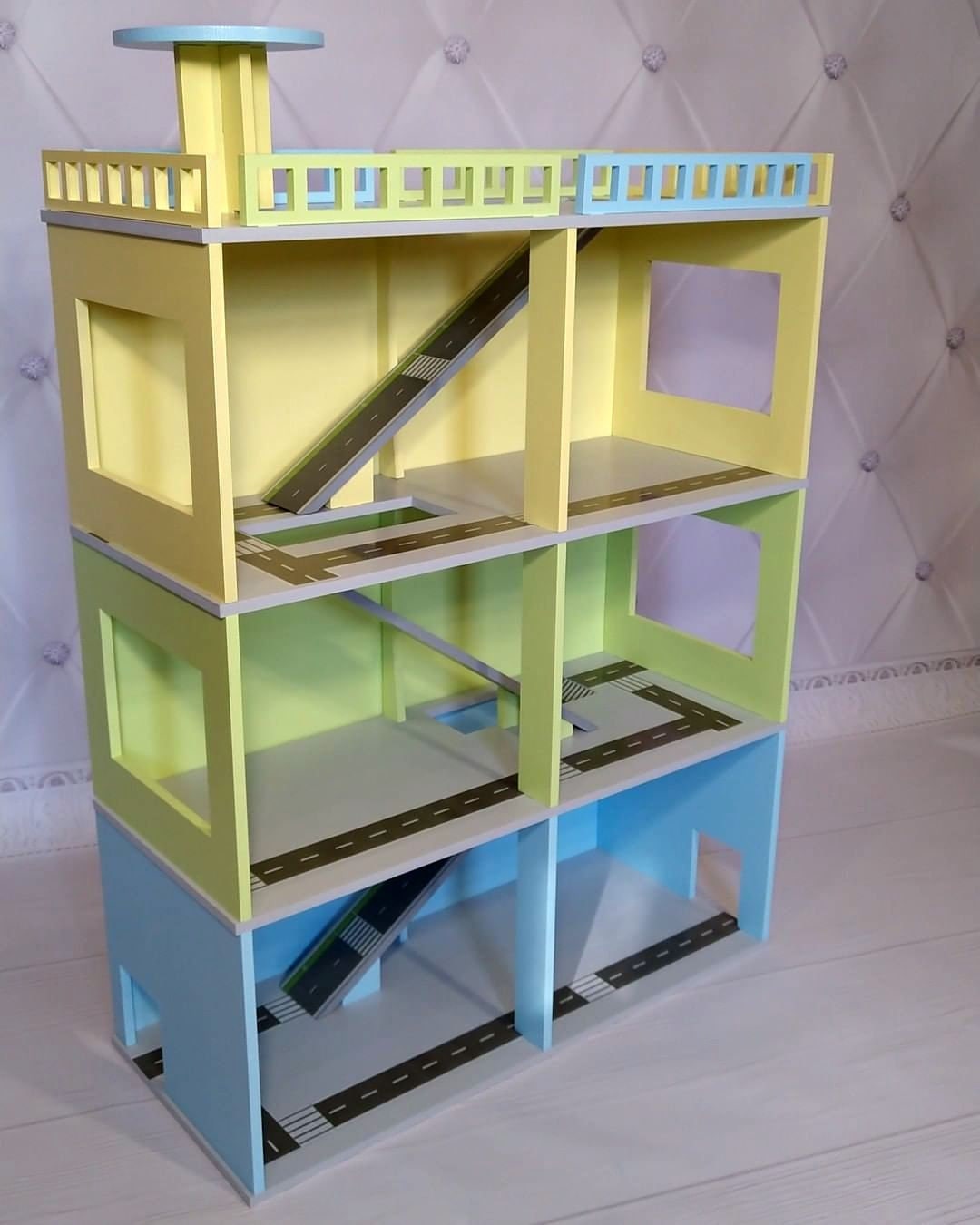 Boy Superhero Dollhouse Handmade Wooden Car Garage: Eco-friendly