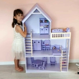 Handmade Wooden Dollhouse: 47-Inch Fairy House Toy