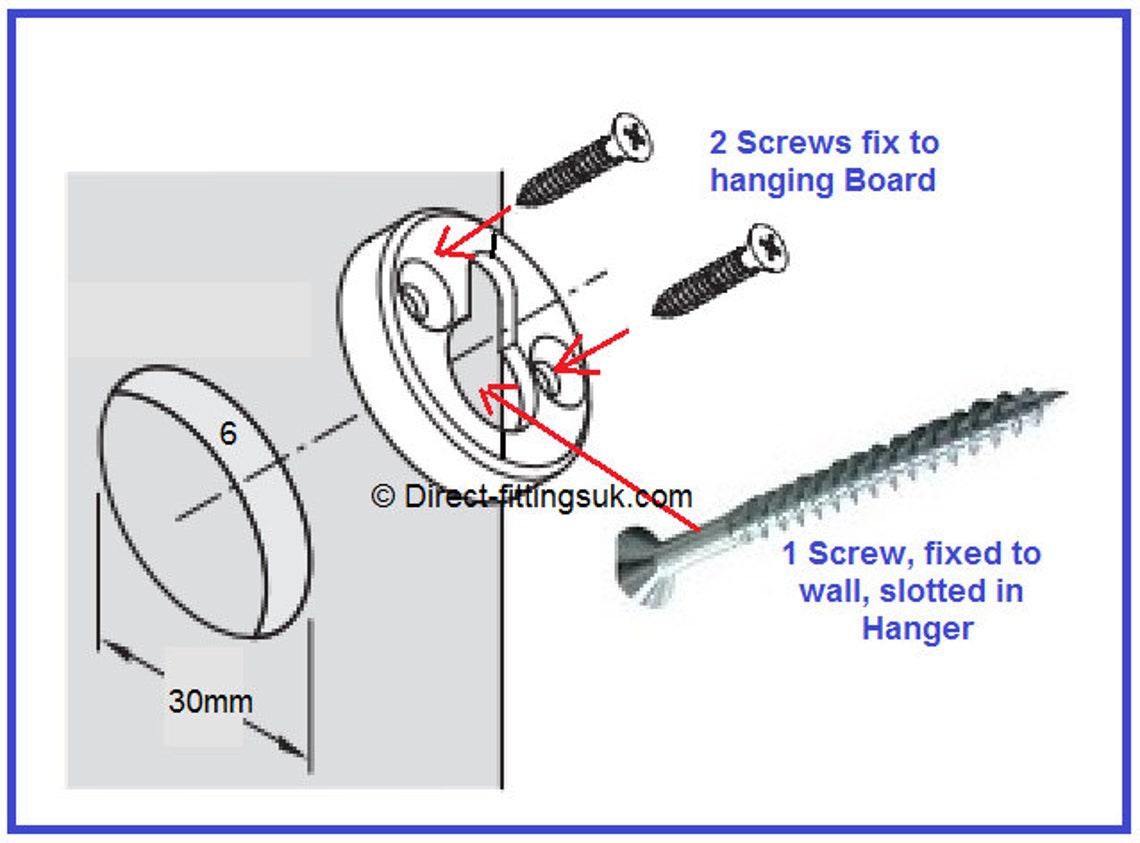 Packs of 100 Keyhole hangers Round METAL recessed/flush Etsy