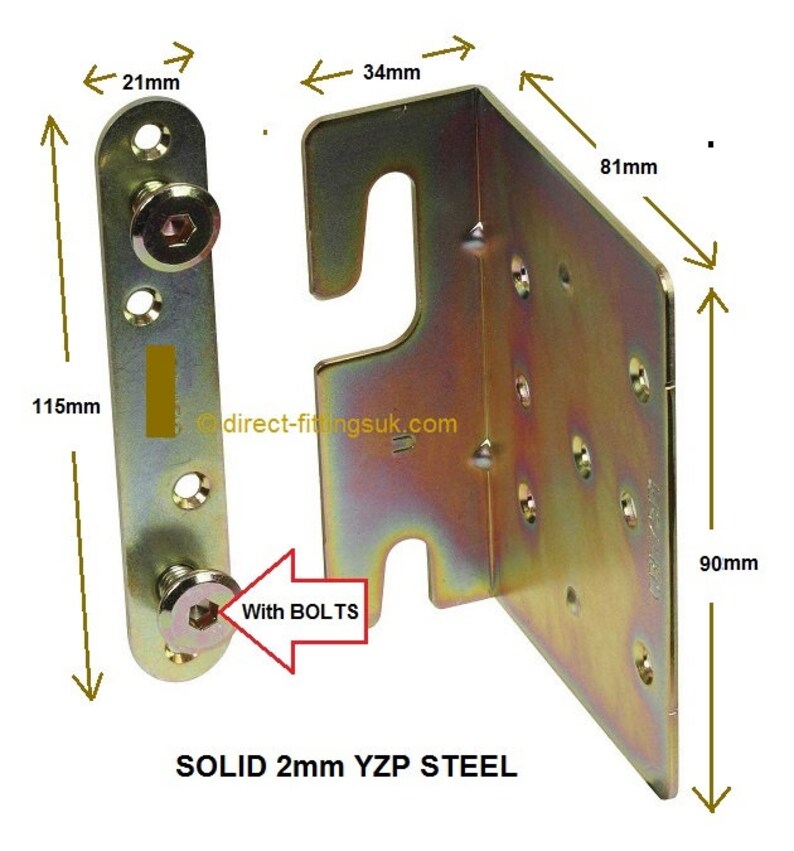 Sets 2 & 4 LARGE Metal Bed/Bunk. Bracket corner fitting kit. Etsy