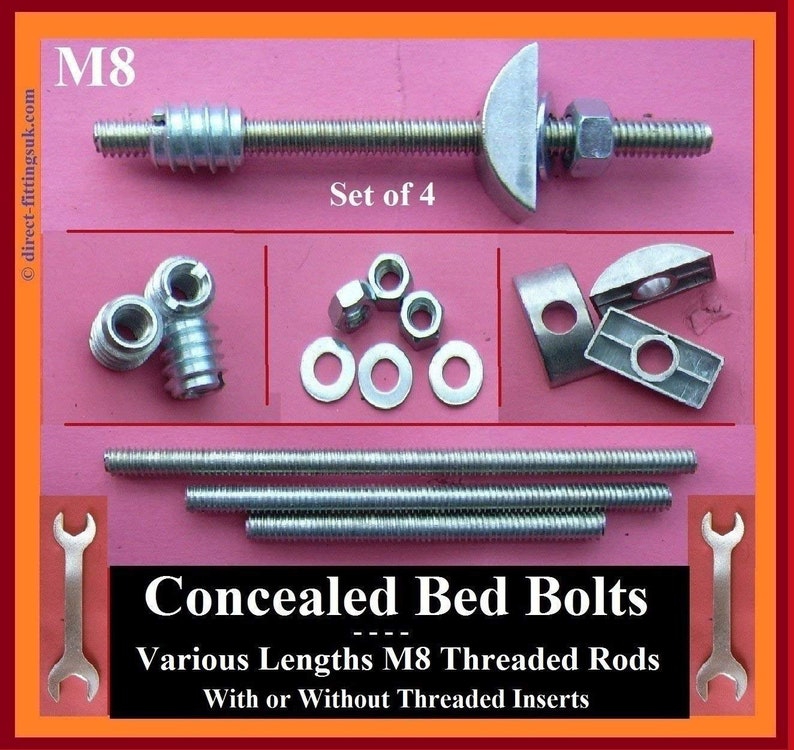 Concealed M8 bed bolts REPLACEMENT Kit. Half Moon/Crescent Etsy