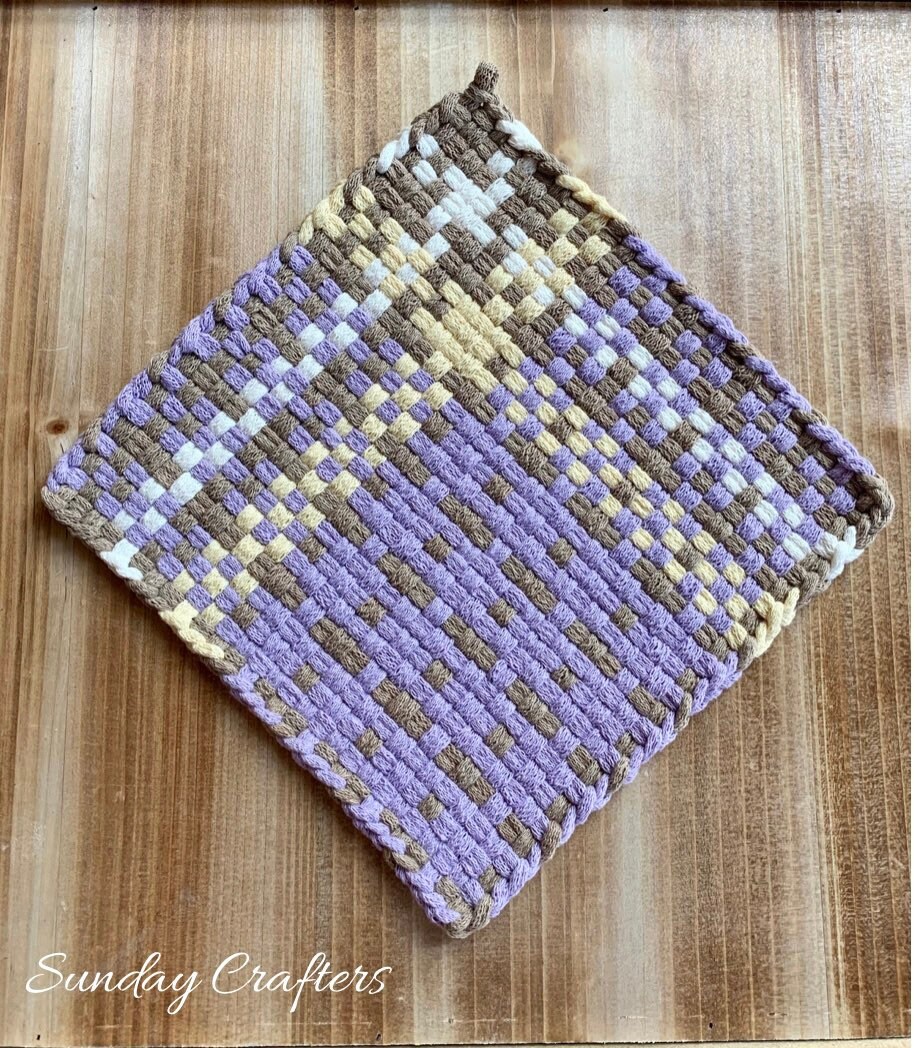 Large Woven Potholders Set of 2 Traditional Handmade Cotton Etsy