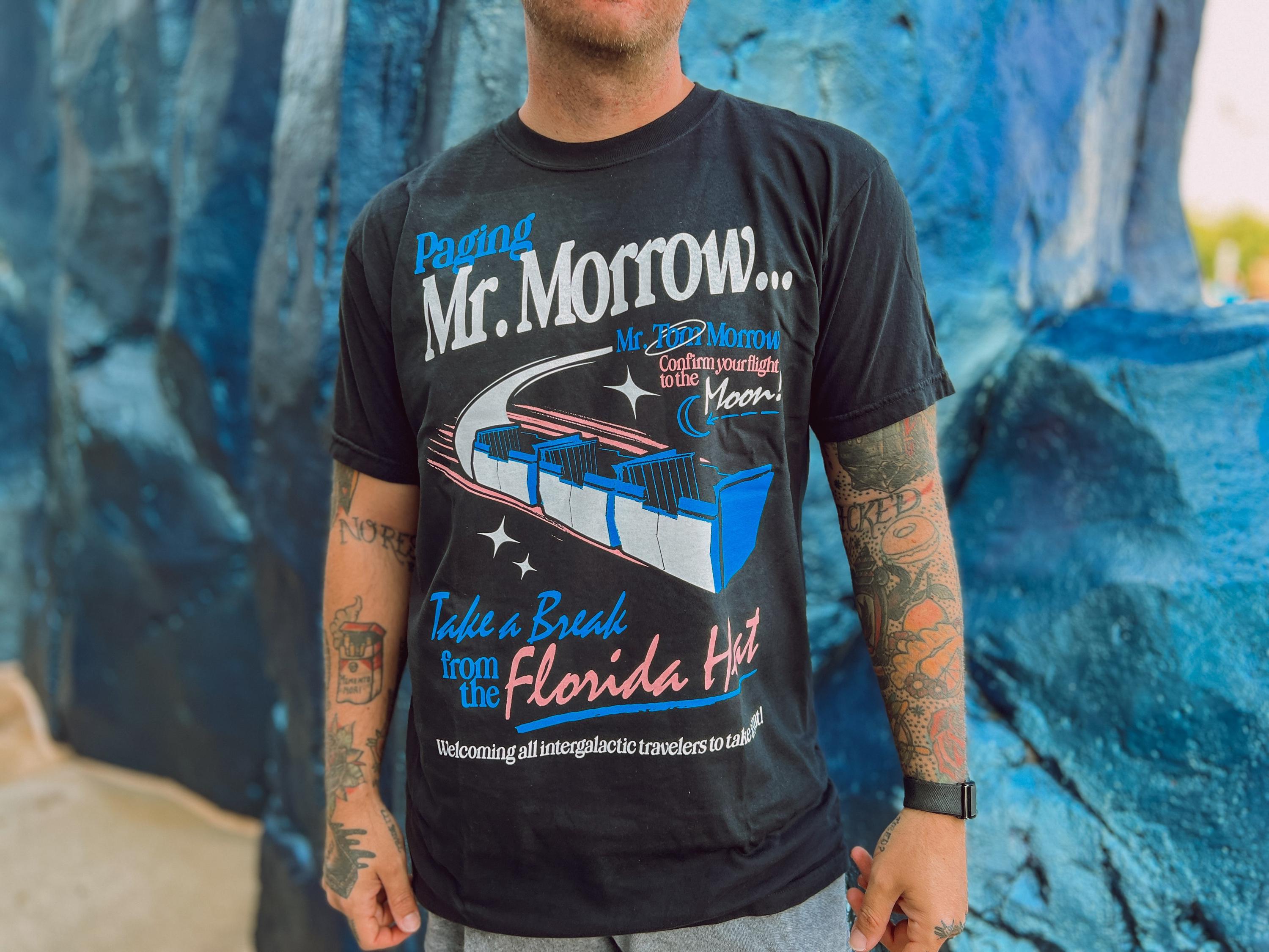Paging Mr. Morrow Tee -Black, Theme Park Tshirt, WDW Inspired Shirt, Tomorrowland Design