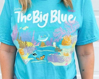 Greetings From The Big Blue Tee, Theme Park Tshirt, WDW Inspired Shirt, Ocean Design