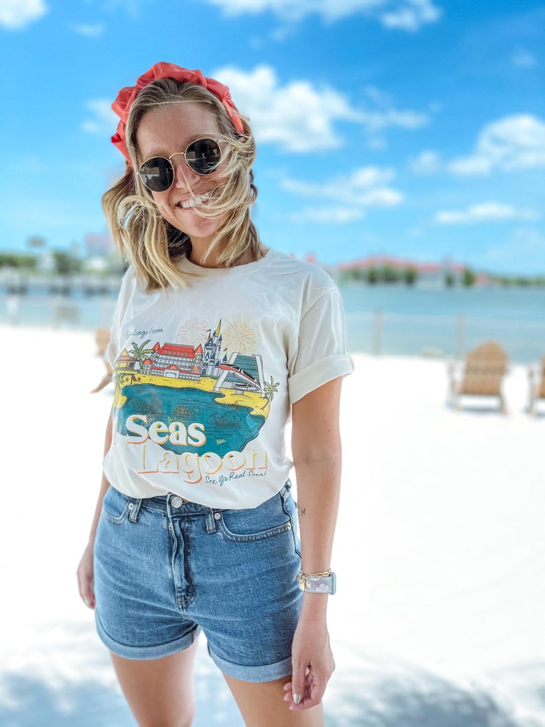 Greetings From 7 Seas Lagoon Tee, Theme Park Tshirt, WDW Inspired Shirt, Vacation Design image 1