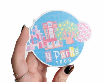 4 Parks Magnet || Disney Inspired Magnet || Disney Magnet || Theme Park Magnet || WDW Magnet