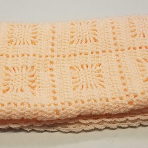 Peach Crocheted Blanket