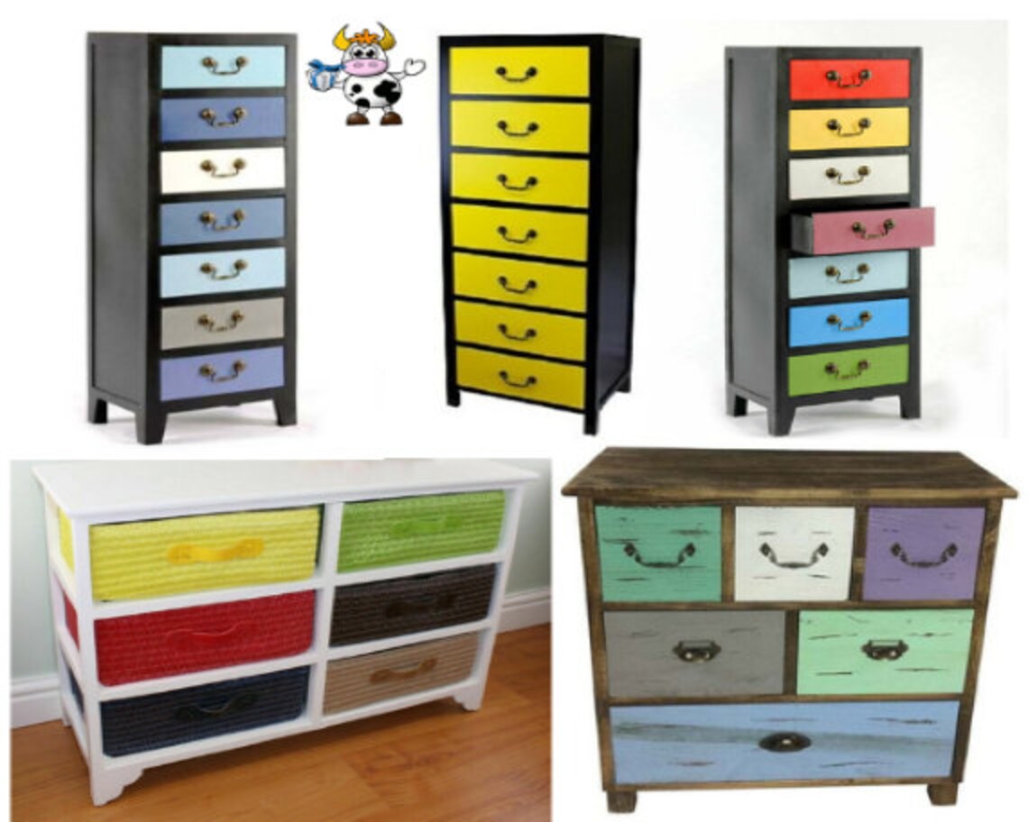 MultiColoured Wooden Storage Drawer Sets Practical and Etsy