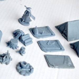 Dungeons Camp Set for RPG Dnd Miniature, D&amp;D Wargaming Tabletop 3d ...