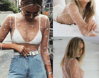 women in sheer tops