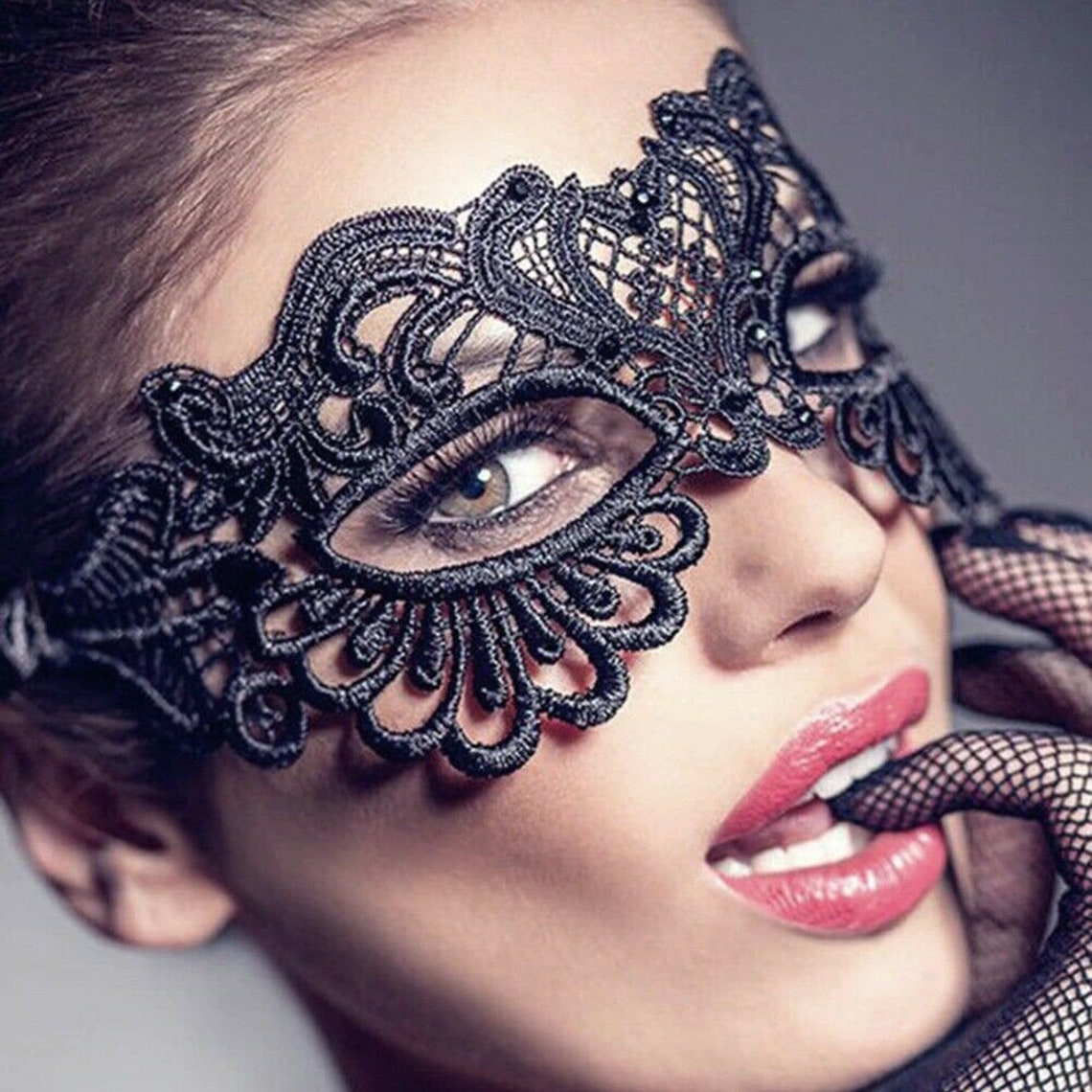 Women Face Mask Sexy Dominatrix Hollow Black Lace Princess - Etsy