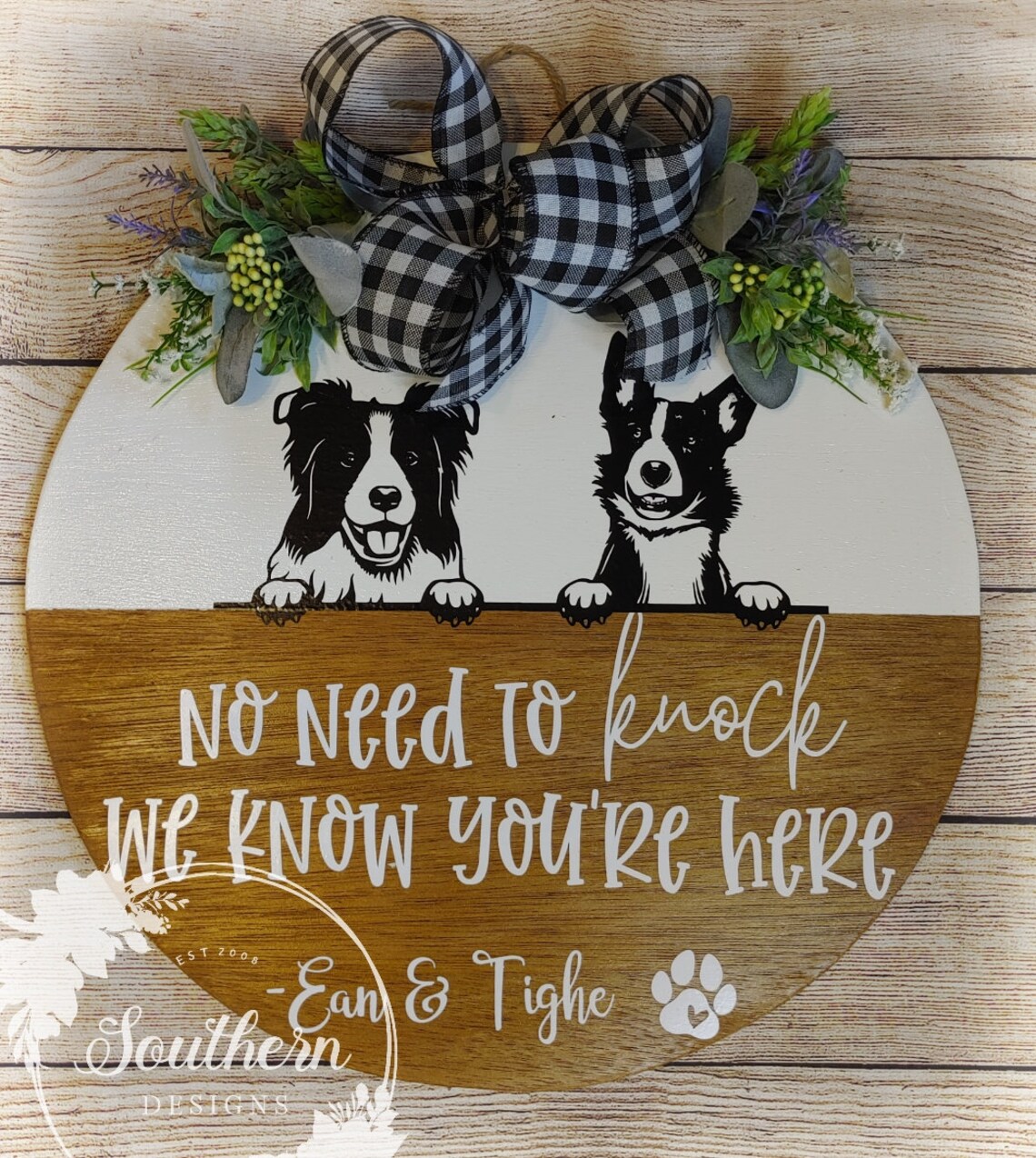No Need to Knock Front Door Decor Dog Door Hanger Etsy