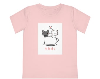 Maglietta con gatti carini Maglietta Creator per bambini Maglietta con design con nome personalizzato Cats & Teacuo