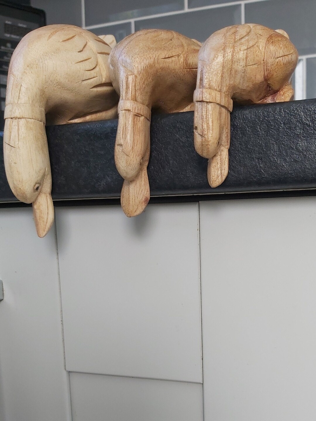 Duck Hanging Racks Ducks Shelf Hanging 3 Ducks Made of Natural Wood - Etsy UK
