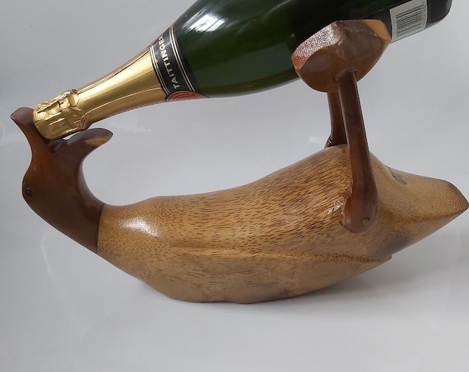 Wine Bottle Holder Drunken Duck Wine Rack Boozing Duck Wooden Etsy UK