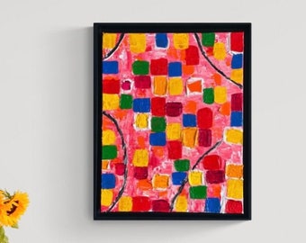 Ready to hang abstract painting, contemporary art, modern art, home office wall decor, painted by blind artist, abstract wall art,