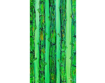 Bamboo Wall Art, Feng Shui Painting, Painted by blind artist, Shellyann Siddoo, Bamboo Painting, Bamboo Decor