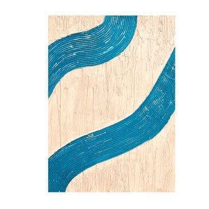 Minimalist  Abstract Painting, Teal Wall Art, Teal Textured Art, Painted by blind artist, Shellyann Siddoo, Teal Painting