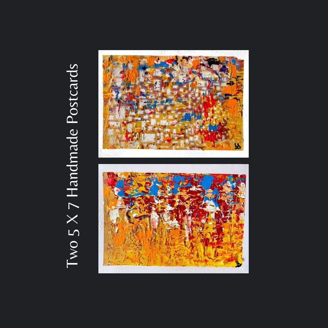 Hand Painted Postcards Two 5X7 Postcards Painted by Blind Etsy