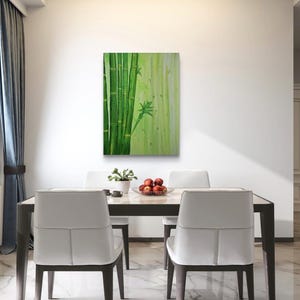 Large Bamboo Wall Art, Bamboo, Textured Bamboo Painting, Abstract Bamboo Painting, Feng Shui Decor, Feng Shui Art, Painted by Blind Artist, image 3