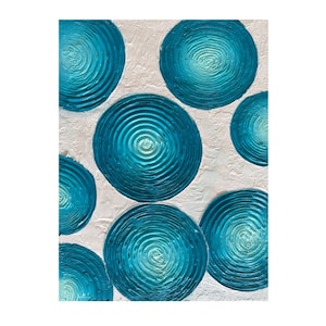 Teal Abstract Painting, Teal Wall Art, Teal Textured Art, Painted by blind artist, Shellyann Siddoo, Teal Painting