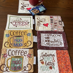 Mug Rug, Decoration, Wall Hanging, Table Accent - Holiday - Christmas -  Coffee is a Hug in a Mug, Cappuccino, Latte