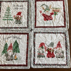 Wall Hanging, Mug Rug, Decoration,  Table Accent - Holiday - Gnomes