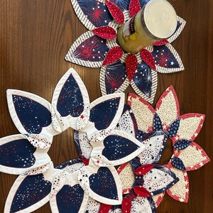 Candle Holder, Placemat, Chips n Dip, Candy Holder, Decoration Holiday - Holiday -4th July White Blue Stars, Red White Stars, Red Stripes