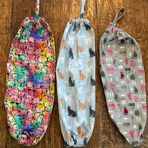 Plastic Bag Holder Animal Cats Kittens I Meow You, Love You, Fish Bones
