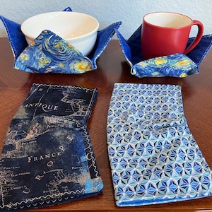 Bol pour micro-ondes Cosy Kitchen Nuit étoilée Van Gogh, cartes, bleu géométrique