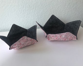 Microwave Bowl Cozy Animals Pink Pigs with Grey Black Lining