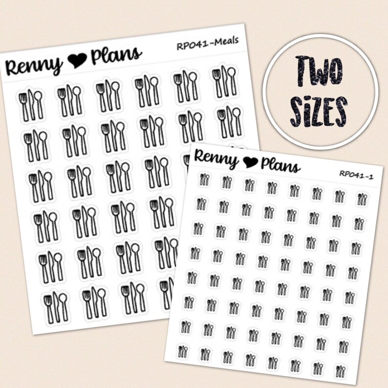 icon stickers Planner Stickers meal cutlery food Dinner