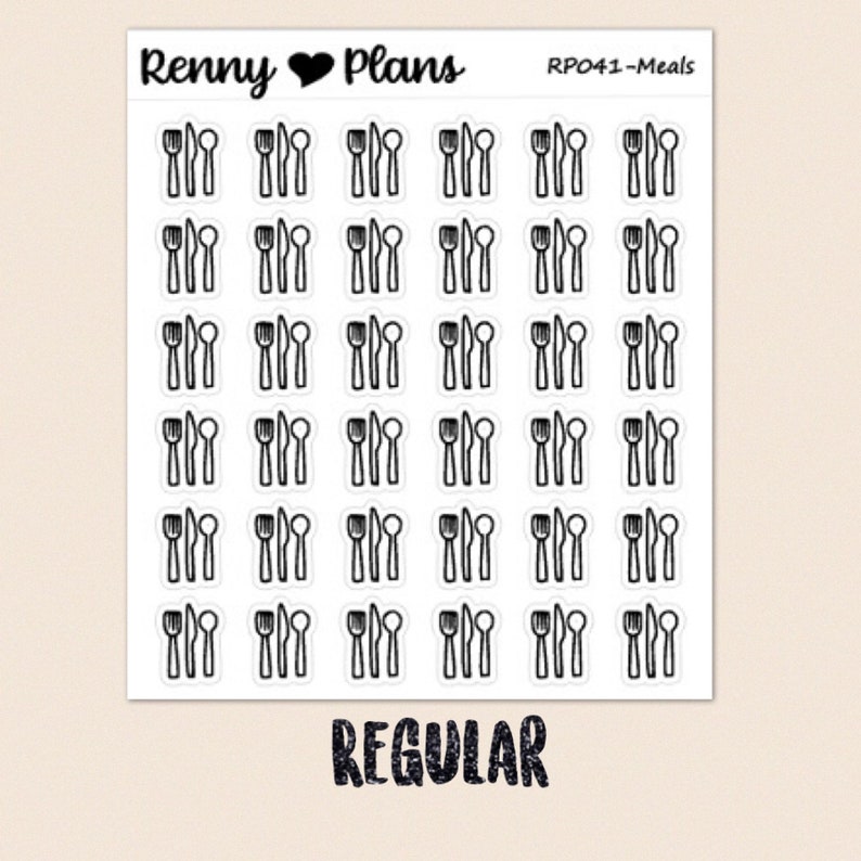 icon stickers Planner Stickers meal cutlery food Dinner