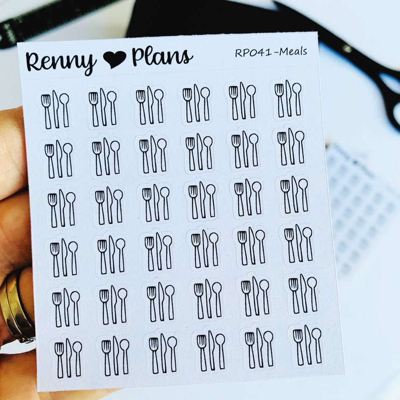 icon stickers Planner Stickers meal cutlery food Dinner