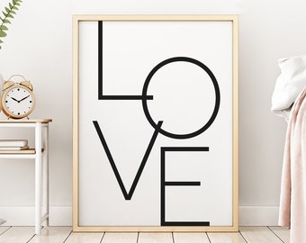 LOVE Poster, Printable Wall Art, Art Prints, Digital Download, Wall Art Prints, Modern Wall Art, Printable Art, Quote Prints, Love