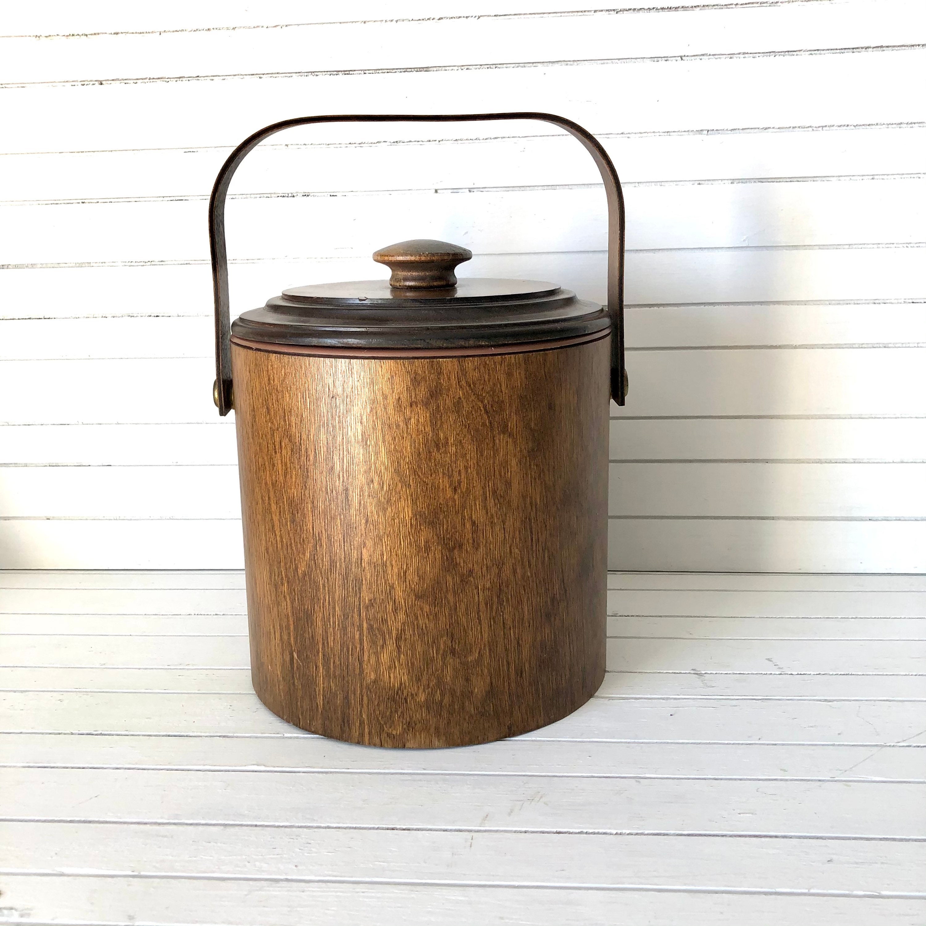 Vintage Wood Ice Bucket with Liner Cornwall Etsy