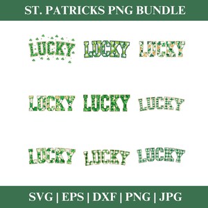 Glückliches St. Patricks Day Kleeblatt PNG Clipart Bundle, St. Patricks Day PNG SVG Clipart, Shamrock Clipart Cricut Cut Dateien Silhouette