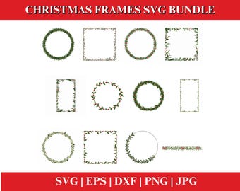 Akvarell julramar PNG Clipart, God jul- och högtidskrans Clip Art, vintergrönt kant, rolig julpaket SVG Cricut