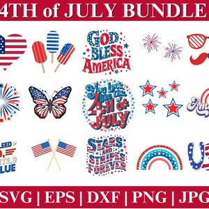 4th of July SVG Bundle, Independence Day, USA Flag, Patriotic Cricut Files Digital Product, Instant Download