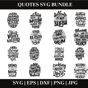 Motivational Svg Bundle, Positive Quote svg, Affirmation svg, Cute Inspirational svg, Saying Svg, Png Files, Cut files for Cricut