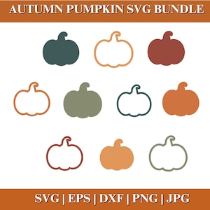 Pumpkin SVG, Autumn Pumpkin PNG Bundle, Pumpkin Vector, Pumpkin Clipart, Cut File for Cricut Silhouette