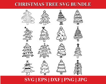 Pakiet PNG choinki, Boże Narodzenie SVG, Choinka Svg, Clipart świąteczny, Choinka Png, Boże Narodzenie Cyfrowe, Cricut, Sylwetka