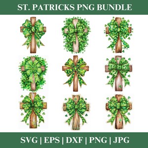 Kleeblatt Kreuz St. Patricks Tag PNG Clipart Bundle, St. Patricks Tag PNG SVG Clipart, Shamrock Clipart Cricut Cut Dateien Silhouette