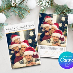 Christmas Card Template, Photo card Christmas Card Template, Christmas Card, Merry Christmas Photo Card, Canva Template, Digital Download