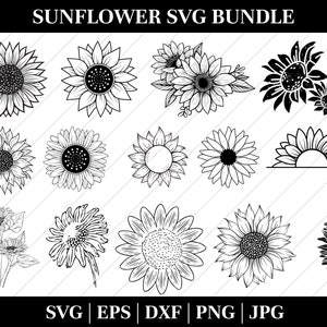 Pacote svg de girassol, svg de girassol, citações de girassol svg, arquivos svg para Cricut, arquivo de corte, eps png svg